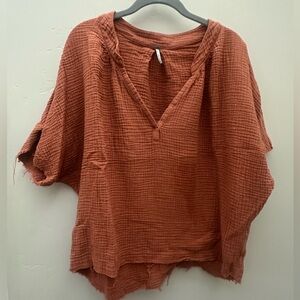 Young Fabulous and Broke Rust Textured Women's Top
